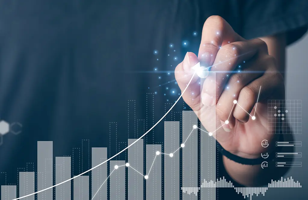 Balkendiagramme zeigen Performance
